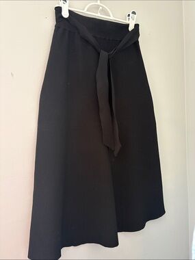 Wilfred Black tie front midi skirt
